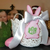 In-the-Hoop Easter Bunny Monogram Tag Satin Finish